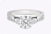 GIA Certified 1.00 Carat Round Diamond Three-Stone Engagement Ring in Platinum