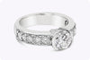 1.01 Carats Round Diamond Half-Bezel Engagement Ring in White Gold