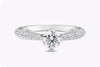 GIA Certified 0.51 Carat Round Brilliant Cut Diamond Pavé-Set Engagement Ring in White Gold