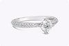 GIA Certified 0.51 Carat Round Brilliant Cut Diamond Pavé-Set Engagement Ring in White Gold