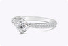 GIA Certified 0.51 Carat Round Brilliant Cut Diamond Pavé-Set Engagement Ring in White Gold