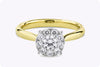 Round Diamond Cluster Engagement Ring in Yellow Gold