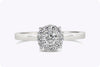 0.45 Carats Total Brilliant Round Diamond Cluster Solitaire Engagement Ring in White Gold