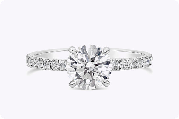 GIA Certified 1.27 Carats Round Diamond Engagement Ring in White Gold