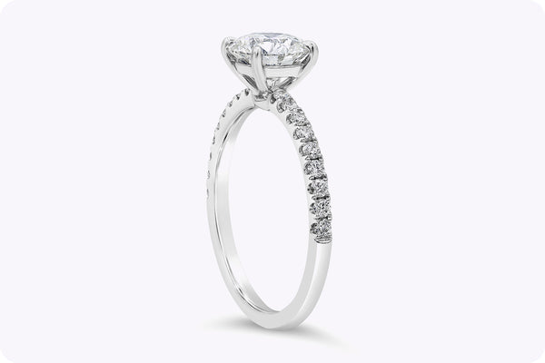 GIA Certified 1.27 Carats Round Diamond Engagement Ring in White Gold