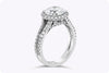 GIA Certified 2.24 Round Diamond Halo Engagement Ring
