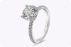 GIA Certified 2.10 Carat Brilliant Round Shape Diamond Engagement Ring in White Gold