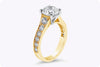 GIA Certified 1.97 Carats Brilliant Round Diamond Engagement Ring with Side Stones in Yellow Gold and Platinum