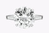 GIA Certified 4.16 Carats Round Brilliant Cut Diamond Three-Stone Engagement Ring in Platinum