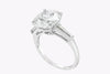 GIA Certified 4.16 Carats Round Brilliant Cut Diamond Three-Stone Engagement Ring in Platinum