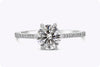 GIA Certified 1.20 Carats Brilliant Round Diamond Engagement Ring with Side Stones in Platinum