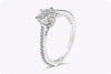 GIA Certified 1.20 Carats Brilliant Round Diamond Engagement Ring with Side Stones in Platinum