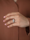 GIA Certified 3.02 Carats Brilliant Round Diamond Three-Stone Engagement Ring in Platinum
