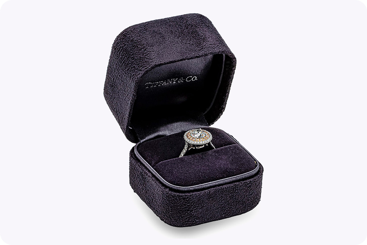 Tiffany & Co. Soleste 1.26 Carats Round Diamond Double Halo Engagement Ring in Platinum