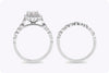 0.68 Carat Total Round Diamond Halo Illusion Engagement & Wedding Ring Set in White Gold