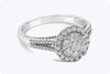 0.82 Carats Brilliant Round Cut Cluster Diamond Engagement Ring in White Gold