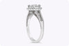 0.82 Carats Brilliant Round Cut Cluster Diamond Engagement Ring in White Gold