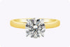 GIA Certified 1.57 Carats Total Brilliant Round Diamond Solitaire Engagement Ring in White Gold and Yellow Gold