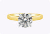 GIA Certified 1.57 Carats Round Brilliant Cut Diamond Solitaire Engagement Ring in Two-Tone Gold
