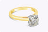 GIA Certified 1.57 Carats Round Brilliant Cut Diamond Solitaire Engagement Ring in Two-Tone Gold