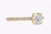 GIA Certified 0.73 Carats Brilliant Round Cut Diamond Pave Engagement Ring with Side Stones in Yellow Gold