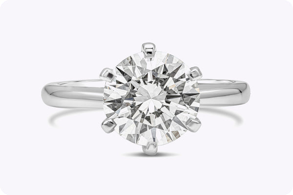 GIA Certified 2.51 Carats Round Brilliant Cut Diamond Solitaire Engagement Ring in White Gold