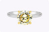 2 Carat Total Fancy Light Yellow Solitaire Diamond Engagement Ring