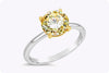2.00 Carat Total Fancy Light Yellow Solitaire Diamond Engagement Ring in Two Tone