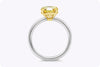 2.00 Carat Total Fancy Light Yellow Solitaire Diamond Engagement Ring in Two Tone