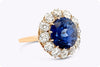 12.50 Carats Total Round Cut Sapphire & Diamond Cocktail Ring in Yellow Gold