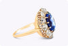 12.50 Carats Total Round Cut Sapphire & Diamond Cocktail Ring in Yellow Gold