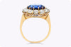 12.50 Carats Total Round Cut Sapphire & Diamond Cocktail Ring in Yellow Gold