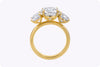 GIA Certified 5.92 Carats Total Round Brilliant Cut Diamond Three-Stone Engagement Ring in Yellow Gold