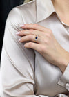 GIA Certified 2.47 Carats Total Round Cut Teal Sapphire and Diamond Three-Stone Antique Engagement Ring in Yellow Gold