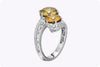GIA-Certified 8.38 Carats Total Fancy Colored Diamond Bypass Ring in Platinum