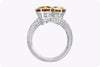 GIA-Certified 8.38 Carats Total Fancy Colored Diamond Bypass Ring in Platinum