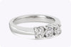 0.72 Carats Total Brilliant Round Diamond Three Stone Engagement Ring in Platinum