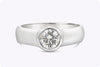 0.81 Carats Brilliant Round Diamond Bezel Solitaire Engagement Ring in White Gold