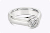 0.81 Carats Brilliant Round Diamond Bezel Solitaire Engagement Ring in White Gold