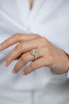 GIA Certified 1.52 Carats Brilliant Round Fancy Intense Yellow Diamond Halo Engagement Ring in White Gold
