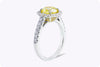 GIA Certified 1.51 Carats Brilliant Round Fancy Intense Yellow Diamond Halo Pave Engagement Ring in White Gold