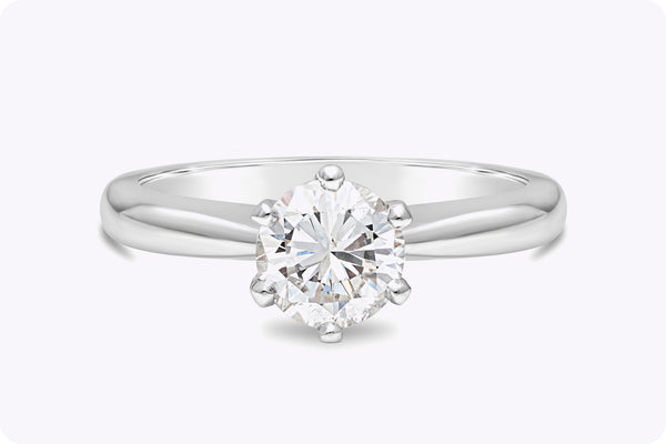 0.70 Carat Round Brilliant Cut Diamond Solitaire Engagement Ring in White Gold