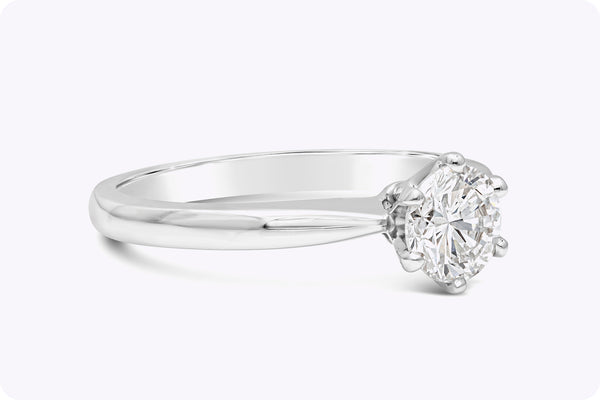 0.70 Carat Round Brilliant Cut Diamond Solitaire Engagement Ring in White Gold