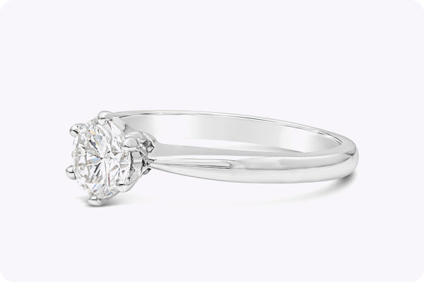 0.70 Carat Round Brilliant Cut Diamond Solitaire Engagement Ring in White Gold