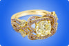 GIA Certified 1.97 Carats Mixed Cut Intense Yellow with Pink Diamond Engagement Ring in Rose Gold