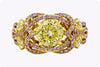 GIA Certified 1.97 Carats Round Brilliant Cut Yellow Diamond Engagement Ring in Yellow Gold