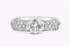 1.35 Carats Brilliant Round Diamond Half-Bezel Engagement Ring in White Gold