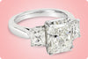GIA Certified 5.39 Carats Radiant Cut Diamond Three-Stone Engagement Ring in Platinum