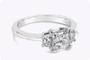 GIA Certified 1 Carat Radiant Cut Diamond Three-Stone Engagement Ring in Platinum