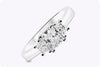 1.34 Carat Total Mixed Cut Brilliant Diamond Three Stone Engagement Ring in Platinum